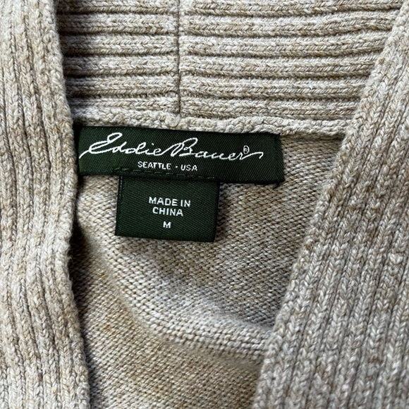 Eddie Bauer Tan V Neck Sweater - Medium - Picture 6 of 11